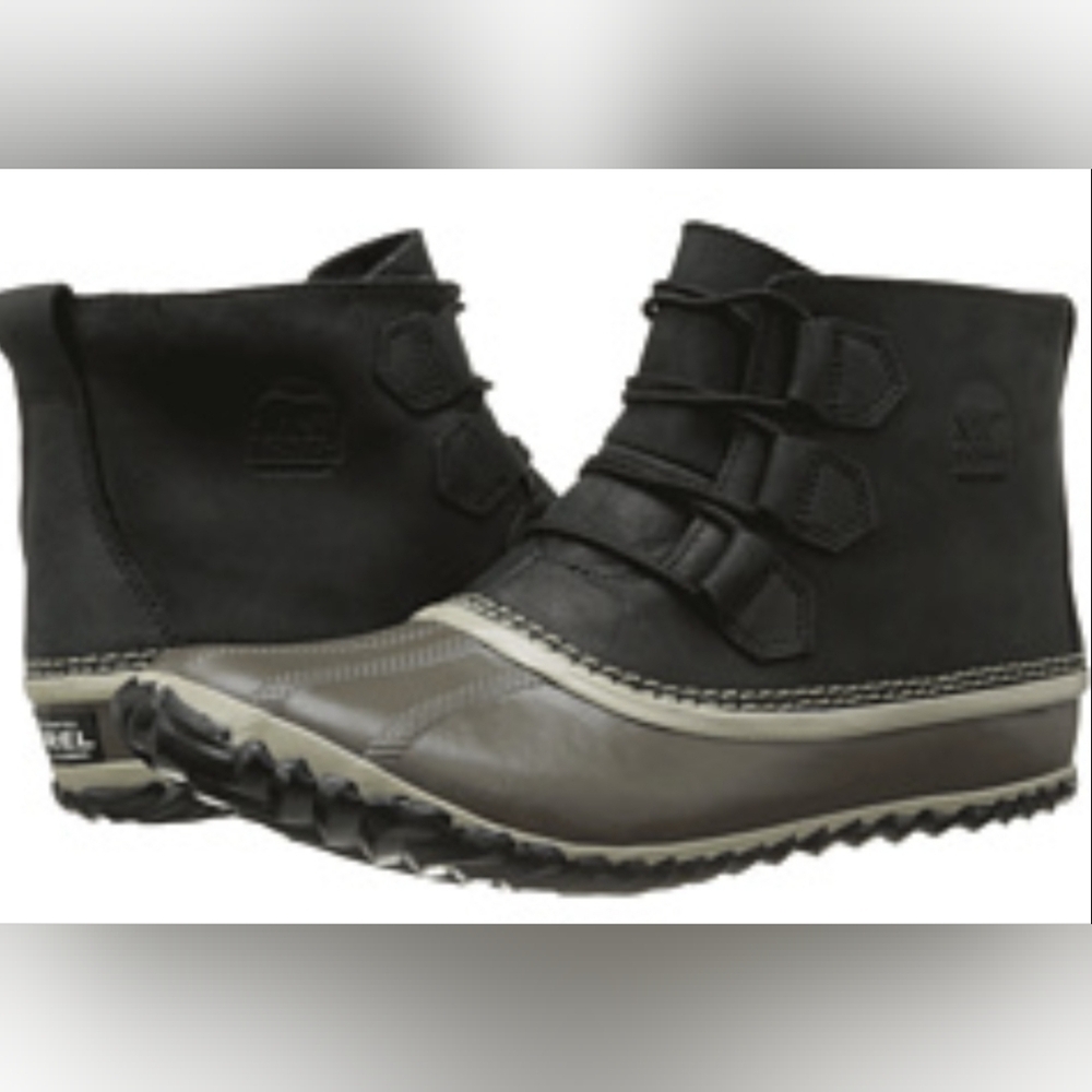 Sorel Women's Out N About Ankle-High Leather Rain Boots Size 9.5